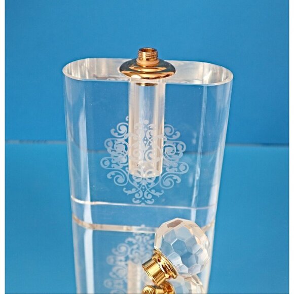 Damask Etched Perfume Bottle 2 Cologne Bottles Vintage - Picture 3 of 6